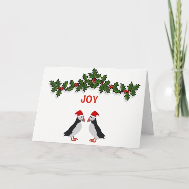 FreudedoppelPapageientaucher Weihnachtskarte Feiertagskarte (Vorderseite)