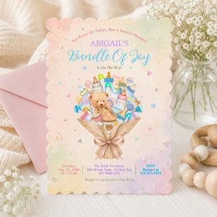 Freudels Baby-Blumenstrauß-Babyparty mit geschwung Einladung