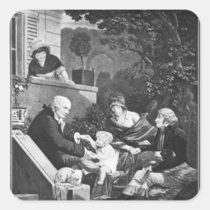 Freuden am Sein ein Vater, c.1797 Quadratischer Aufkleber