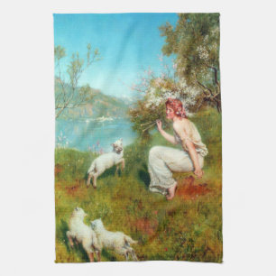 Freuden des Frühlings (von John Collier) Geschirrtuch