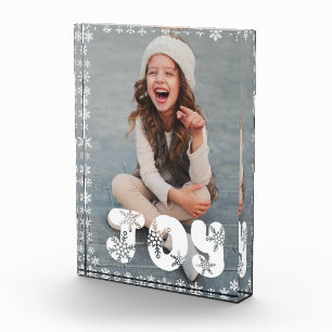 Freuden-Schneeflocken-Familien-Weihnachts-Foto-Blo Fotoblock