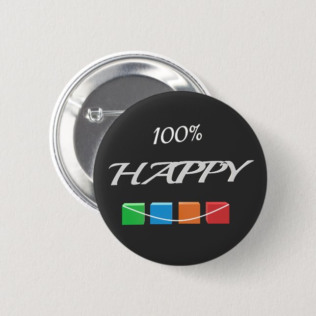 Freudendes Abzeichen des Glücks Button (Vorne & Hinten)