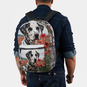 **"Freudenflecken: Dalmatiner auf einem roten Mohn Bedruckter Rucksack