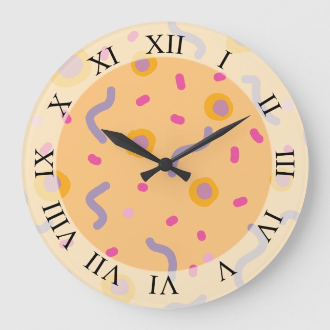 Freudenmoment Abstrakte Kunst Große Wanduhr (Vorderseite)