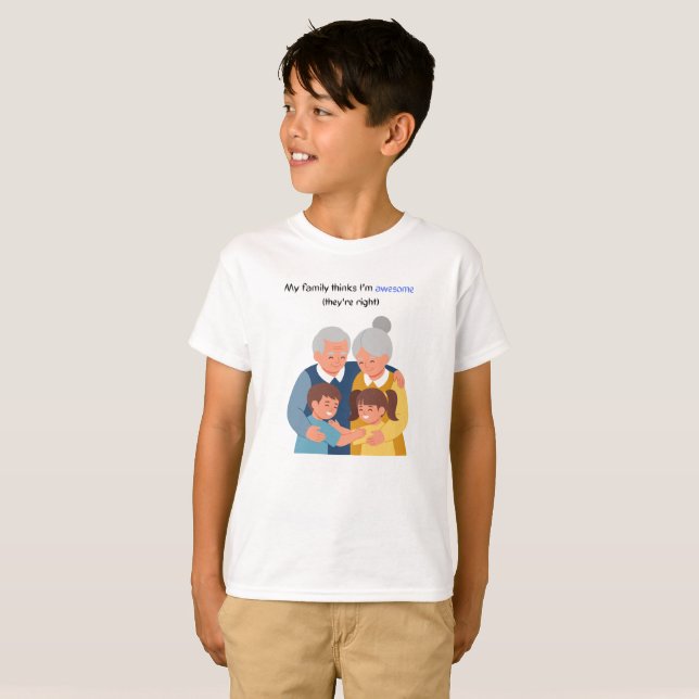 Freudenreiche Multigenerationsfamilie T-Shirt (Vorne ganz)
