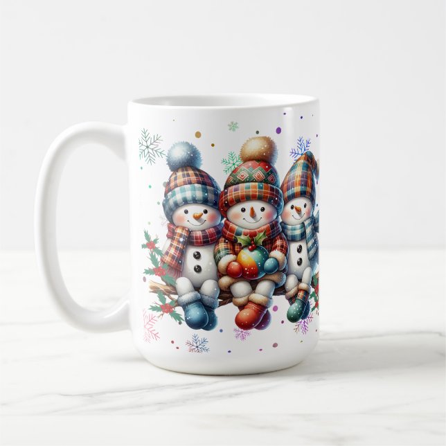 Freudenreiche Snowmen Holiday Tasse (Links)