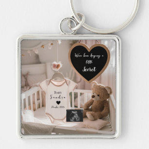 Freudige Babyparty-Enthüllung Schwangerschaftsankü Schlüsselanhänger