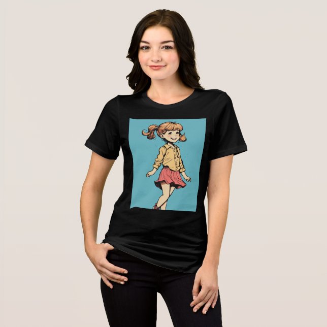 Freudige Entdeckung: Ein kleines Mädchen kommt rau Tri-Blend Shirt (Vorderseite voll)