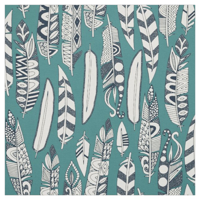 freudige Federn aquamarin Stoff (Muster)