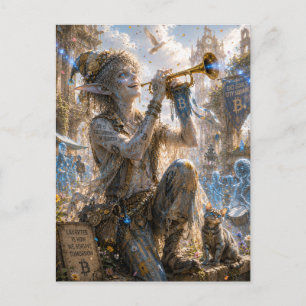Freudige Freude / Pfeifenbläser / Stadtplatz Postkarte
