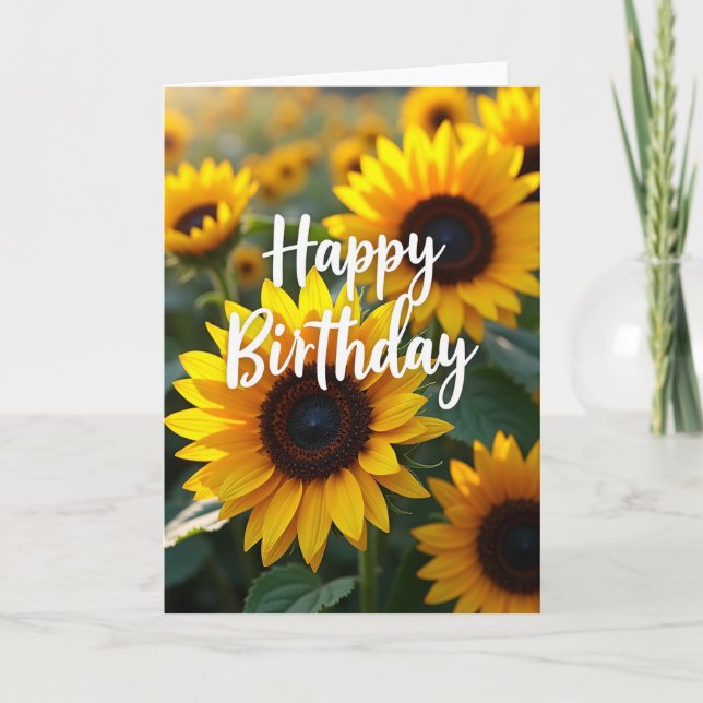 Freudige Goldene Blumen Karte (Vorderseite)