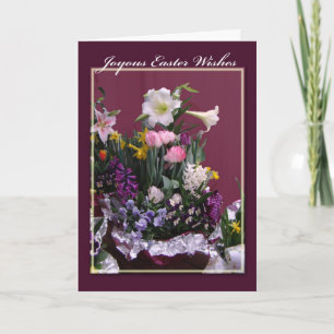 Freudige Ostern-Gruß-Karte - Blumenstrauß Feiertagskarte