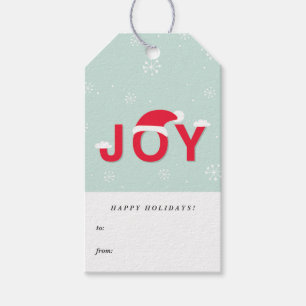 Freudige Typografie mit Santa-Hut Weihnachten Geschenkanhänger