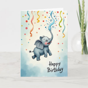 Freudiger Geburtstag-Elefanten-Karten-Ausbruch Karte