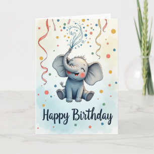 Freudiger Geburtstag-Elefantenkarte Karte
