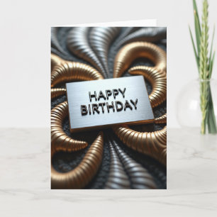 Freudiger Geburtstag Metallic Swirl Karte