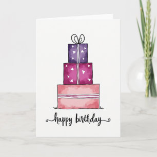 Freudiger Geschenkstapel-Geburtstagskarte Karte