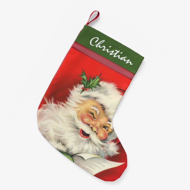 Freudiger Vintager Kleiner Weihnachtsstrumpf (Vorderansicht (hängend))