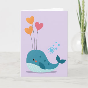 Freudiger Wal-Ballon-Kunstkarte Karte