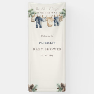 Freudiges Bündel Baby Shower Winter Jungen Shower Banner