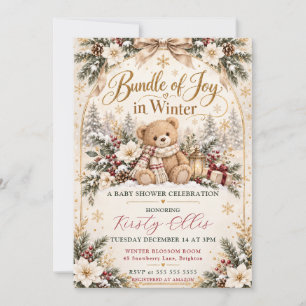 Freudiges Bündel Winter-Baby-Party Einladung