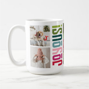 Freudiges Familien-Foto-Weihnachten des Kaffeetasse
