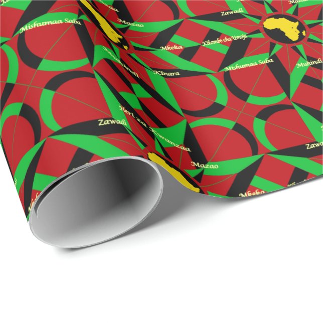 Freudiges Kwanzaa Geschenkpapier (Rolleneckpunkt)