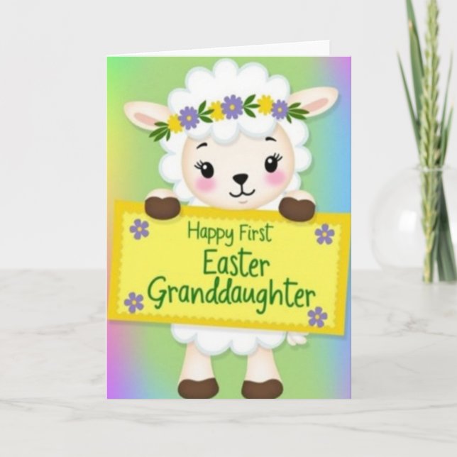 Freudiges Lamm Meilenstein Karte (Vorderseite)