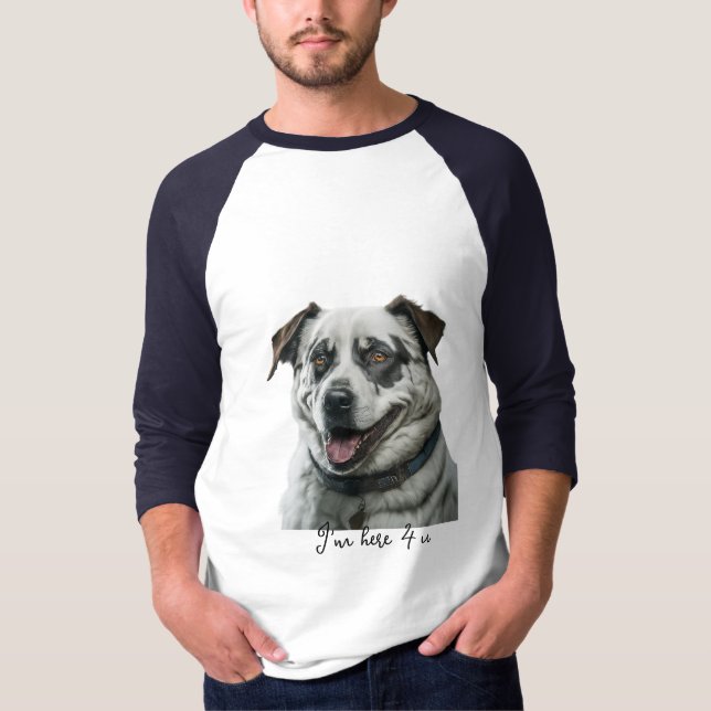 Freudlicher Hund T-Shirt (Vorderseite)
