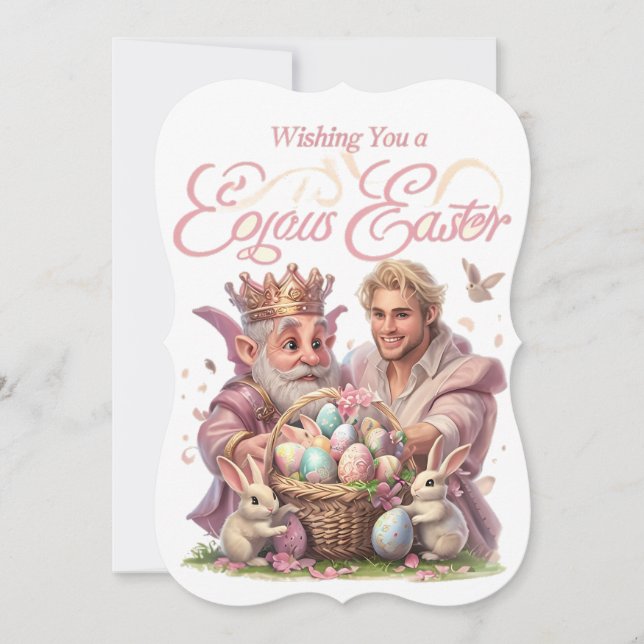 Freudvoller König und Prinz mit Basket Osterkarte (Vorderseite)