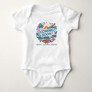 Freue Dich auf das kommende Datum Schwangerschafts Baby Strampler