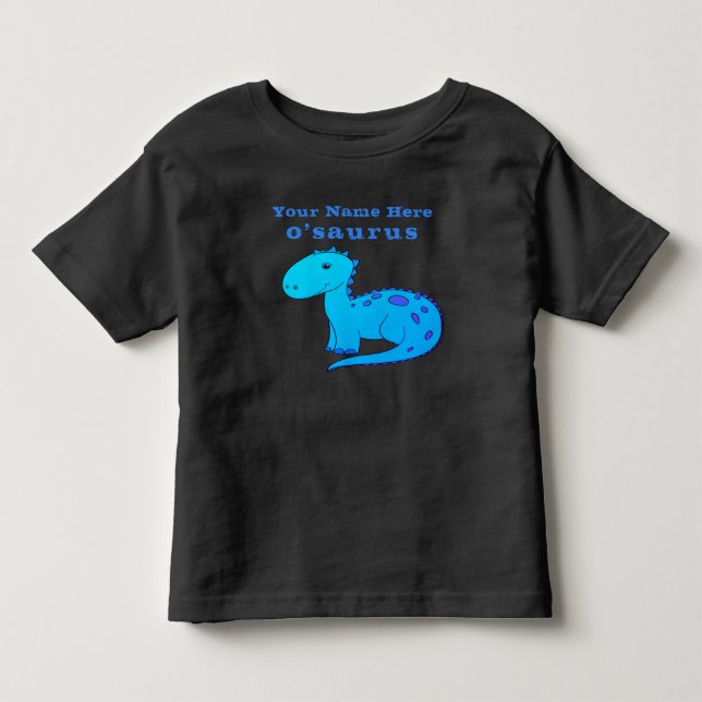 Freuen Sie sich auf Blue Dinosaurier mit Kindernam Kleinkind T-shirt (Vorderseite)