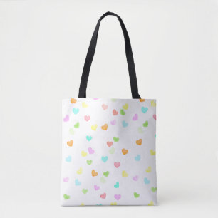 Freuen Sie sich auf bunte niedliche Herzen Tasche