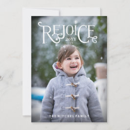 Freuen Sie sich auf die Weihnachtskarte des Fotos  Feiertagskarte