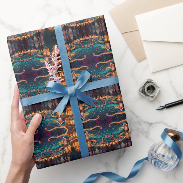 Freuen Sie sich auf die Weihnachtsszene Geschenkpapier (Schenken)