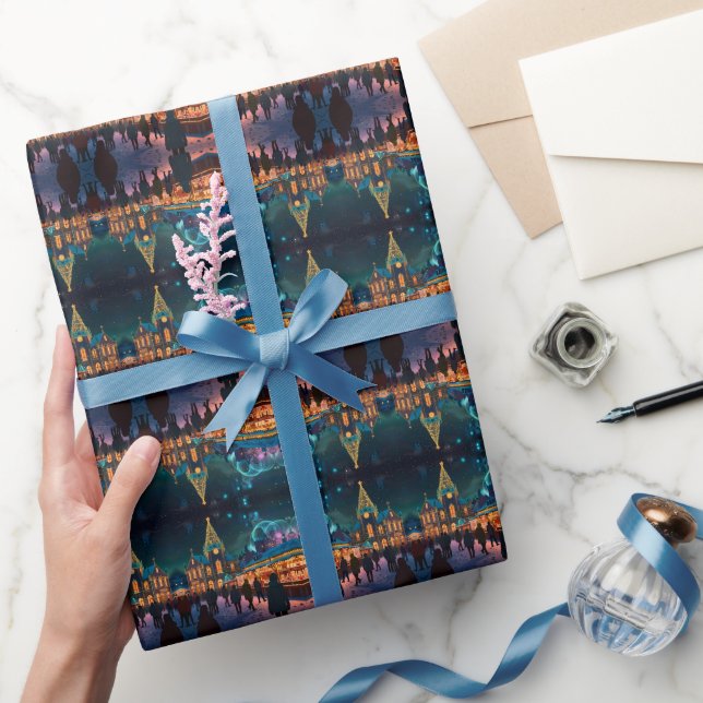 Freuen Sie sich auf die Weihnachtsszene Geschenkpapier (Schenken)