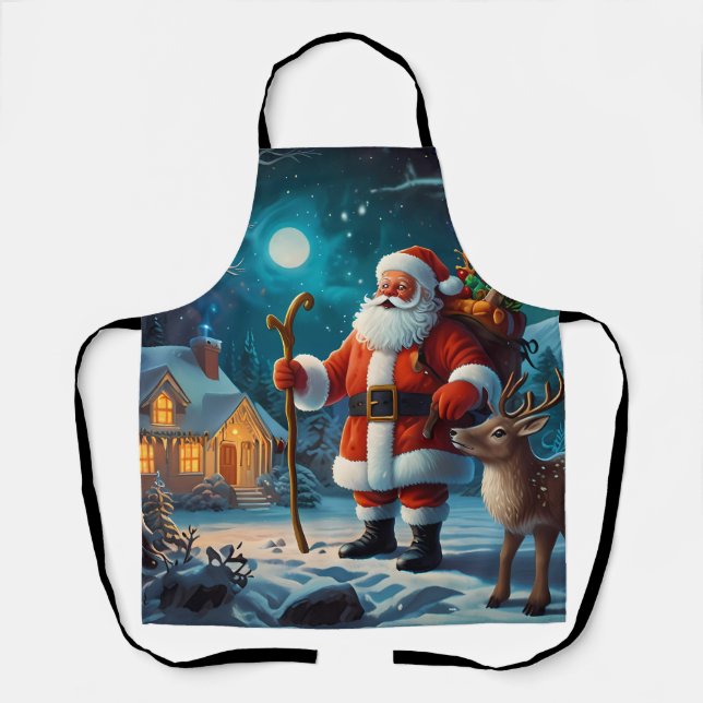 Freuen Sie sich auf die Weihnachtsszene Schürze (Vorderseite)