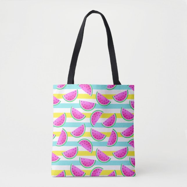 Freuen Sie sich auf ein buntes Wassermelonenmuster Tasche (Vorderseite)