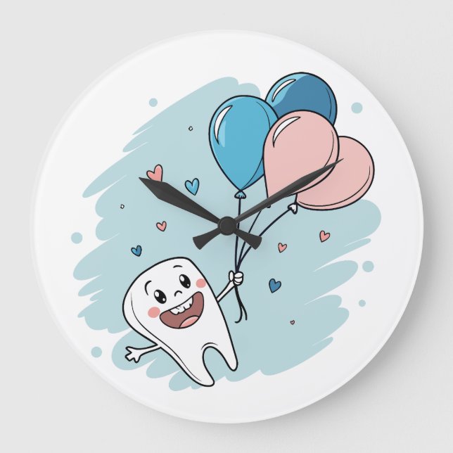 Freuen Sie sich auf einen Cartoon-Stand mit Balloo Große Wanduhr (Vorderseite)