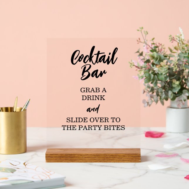 Freuen Sie sich auf einen Cocktail bei einem Drink Acrylschild (Hochzeit)