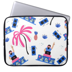 Freuen Sie sich auf einen DJ, tropisches Strandmus Laptopschutzhülle