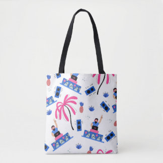 Freuen Sie sich auf einen DJ, tropisches Strandmus Tasche