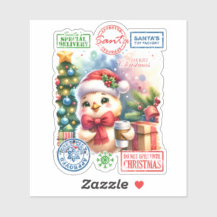 Freuen Sie sich auf einen erholsamen Weihnachtsauf Aufkleber