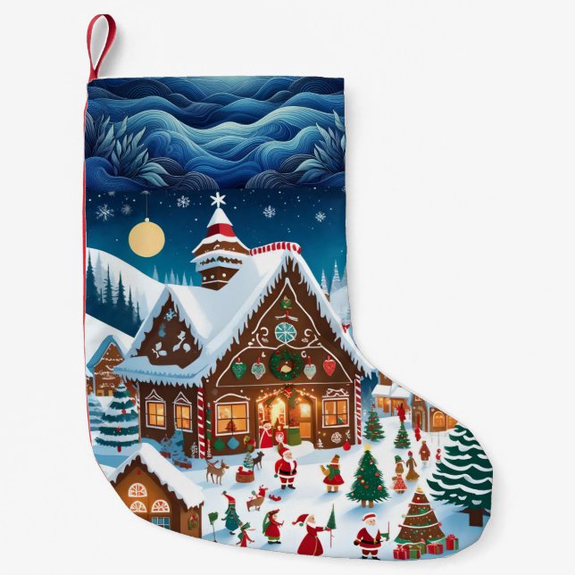 Freuen Sie sich auf einen festlichen Weihnachtsfes Kleiner Weihnachtsstrumpf (Vorderseite)