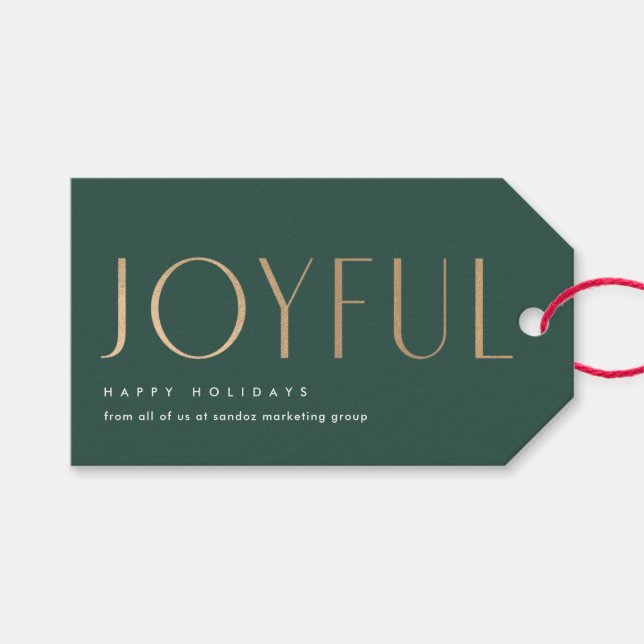 Freuen Sie sich auf Freude an Ihrem Business - Grü Geschenkanhänger (Vorderseite (Horizontal))
