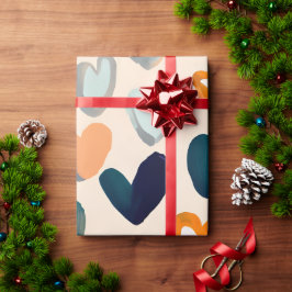 Freuen Sie sich auf fröhliche Herzen Geschenkpapier