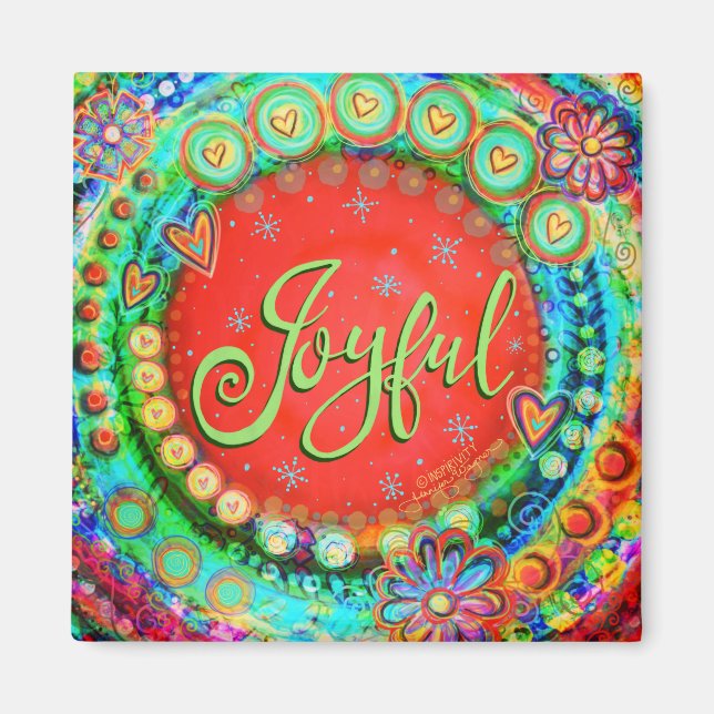 Freuen Sie sich auf fröhlichen, fröhlichen Rot Ins Magnet (Vorne)