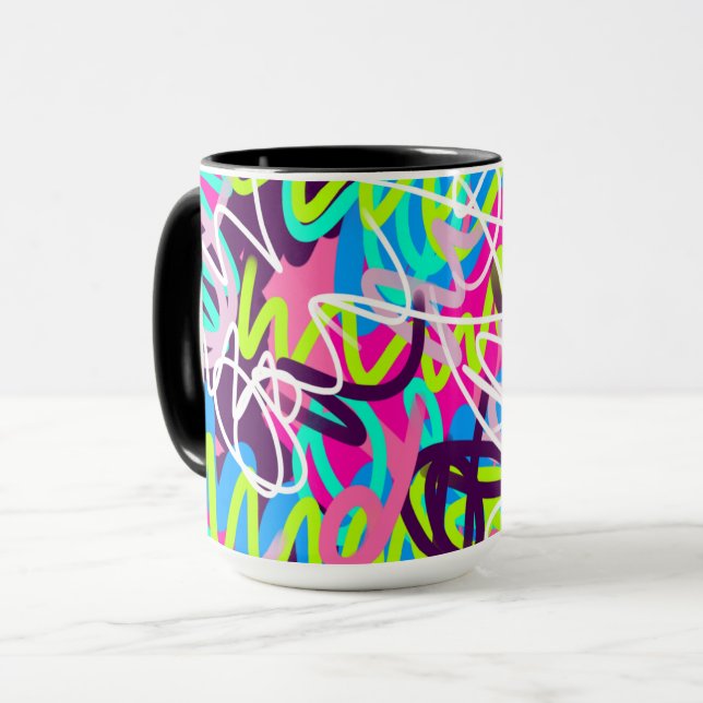 Freuen Sie sich auf moderne Abstrakte Farben Tasse (Vorderseite Links)