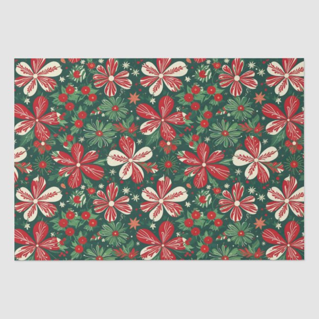 Freuen Sie sich auf Weihnachten-Blume und Sterne Seidenpapier (Vorderseite)