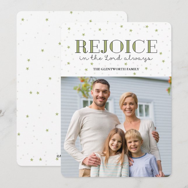 Freuen Sie sich auf Weihnachten Foto Flat Card (Vorne/Hinten)